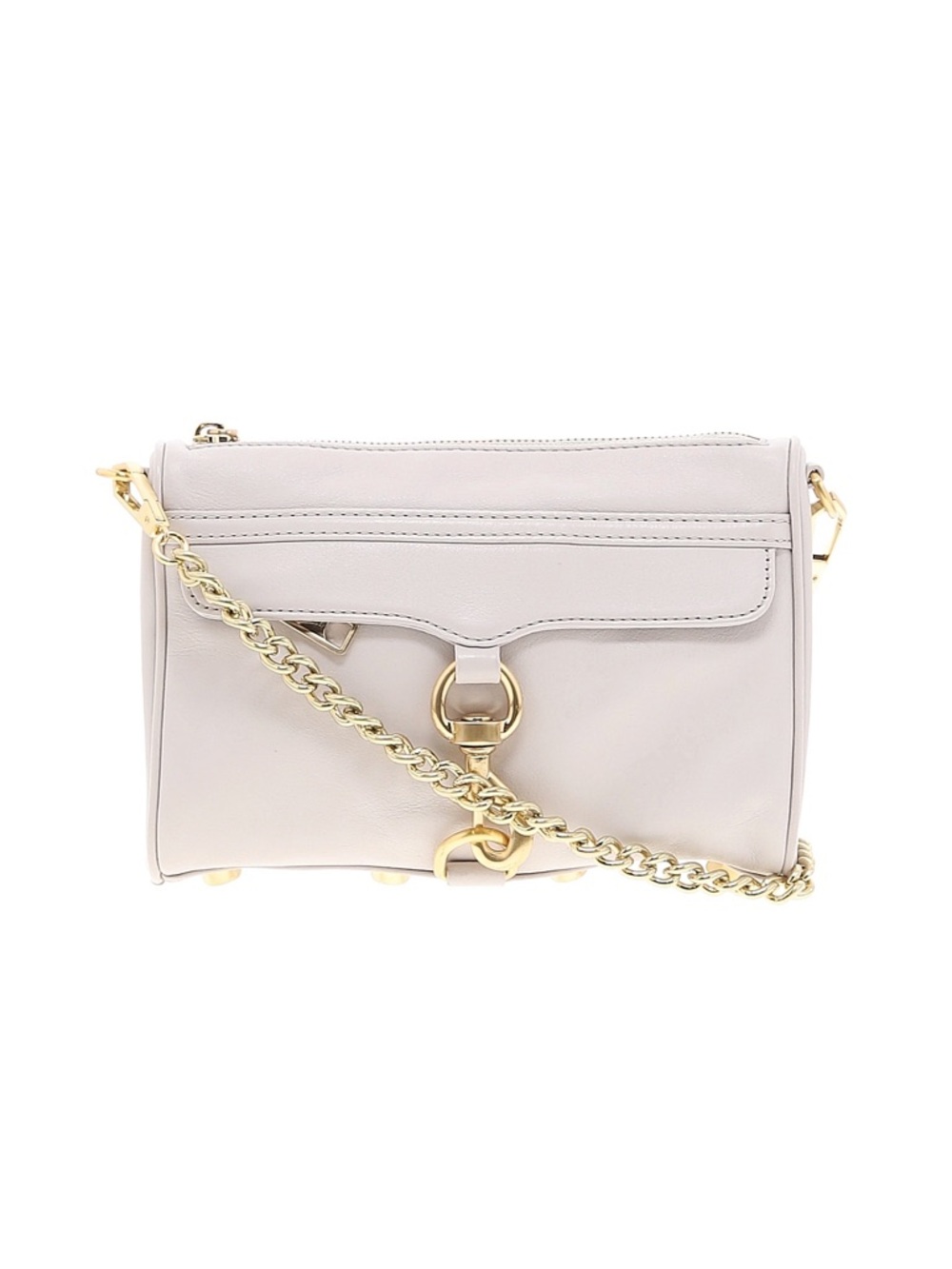 Rebecca Minkoff Cream Leather Large MAC with Gold Chain